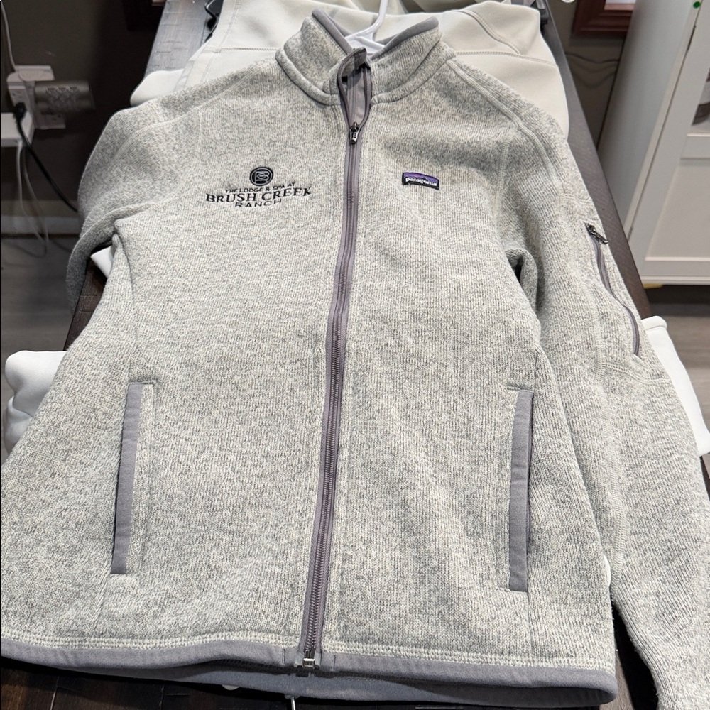Patagonia Sweater Full Zip Womens XS Fleece Gray Outdoor "Brush Creek Ranch"